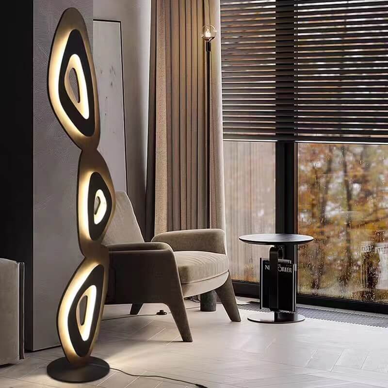Nordic Simple Acrylic Swirl Hardware LED Standing Floor Lamp