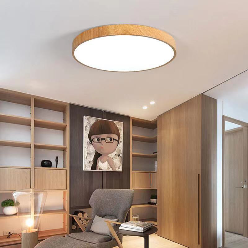 Zeitgenössische skandinavische runde PVC-Eisen-LED-Unterputz-Deckenleuchte für Schlafzimmer 