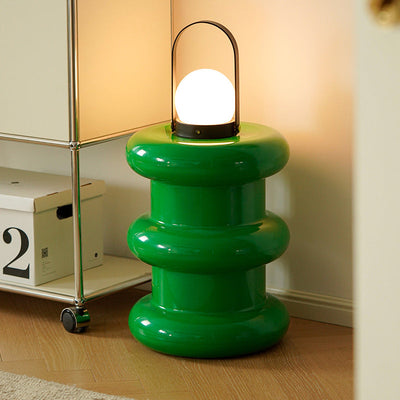 Moderner minimalistischer zylindrischer Kunststoff-Beistelltisch für das Wohnzimmer 