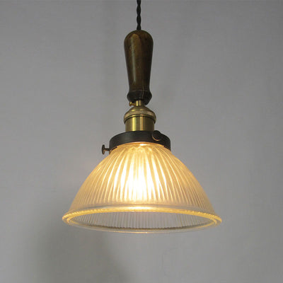 Retro Industrielle Wasserwellen-Glaslampenschirm 1-Flammige Pendelleuchte 