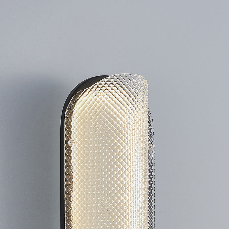 Moderne minimalistische Eisen kariert Muster Acryl Spalte Schatten LED Wandleuchte Lampe für Wohnzimmer 