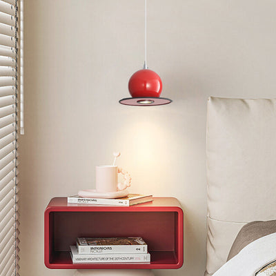 Lustre suspendu contemporain créatif rond en fer avec LED pour salon 