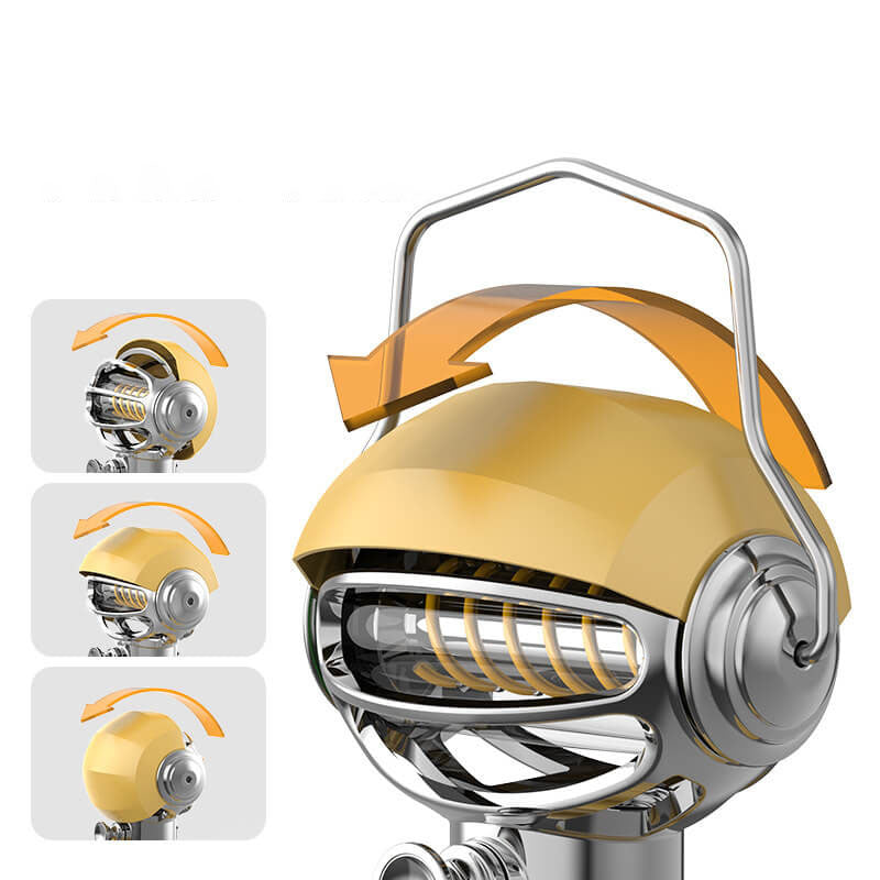 Tragbare Outdoor-Edelstahl-drehbare Lampenschirm LED-wiederaufladbare Campinglampe 