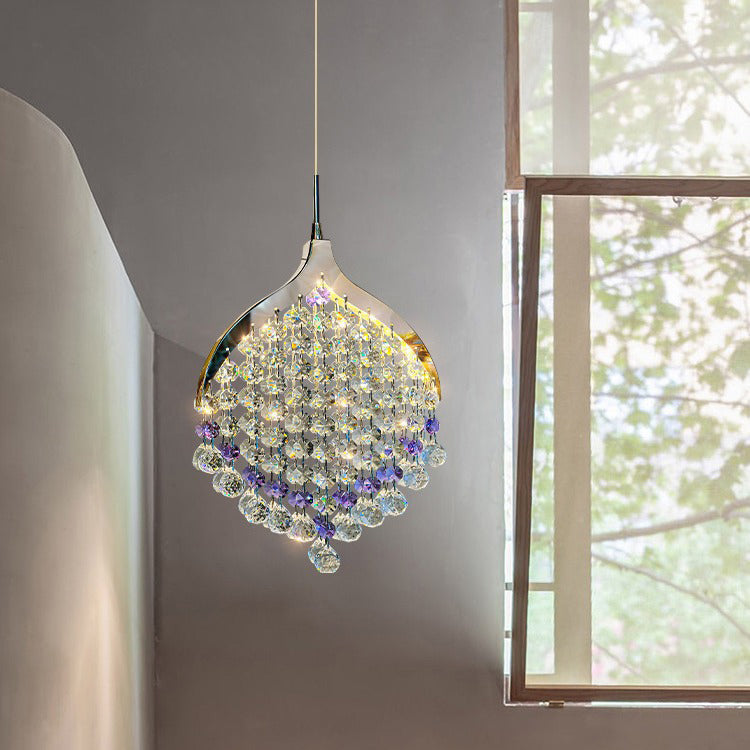 Lustre à LED en cristal en forme de goutte d&