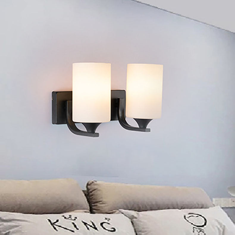 Applique Murale Moderne Simplicité Cylindre Fer Verre 1/2 Lumière Pour Couloir 
