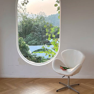 Moderner minimalistischer umwickelter gepolsterter Flanell-Lammfell-Beweglicher Schreibtischstuhl Rückenlehne Armlehne für das Home Office 