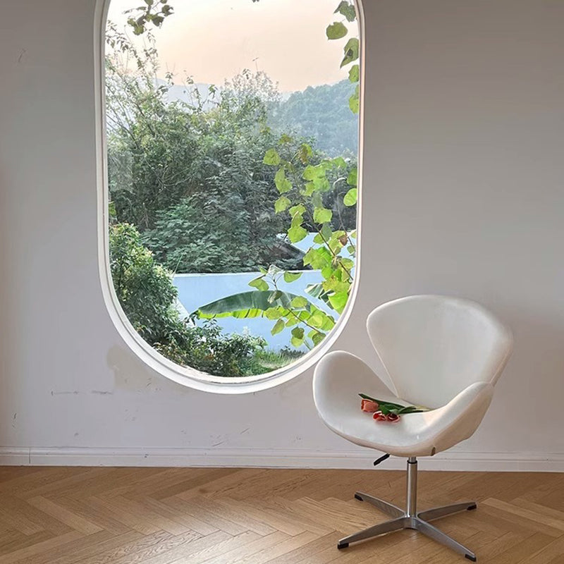 Moderner minimalistischer umwickelter gepolsterter Flanell-Lammfell-Beweglicher Schreibtischstuhl Rückenlehne Armlehne für das Home Office 