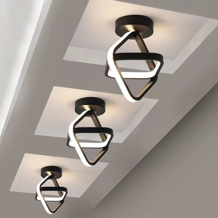 Luz de techo LED de montaje semi-empotrado geométrica de círculo cuadrado de aluminio hierro acrílico de simplicidad moderna para pasillo 