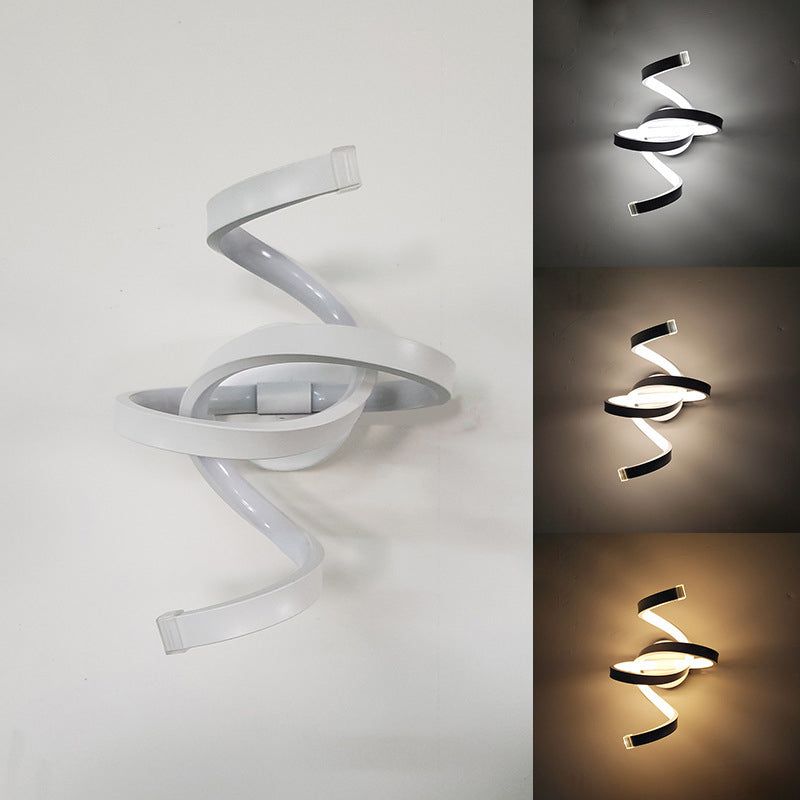 Zeitgenössische kreative Bar Wave Aluminium Acryl LED Wandleuchte Lampe für Wohnzimmer 