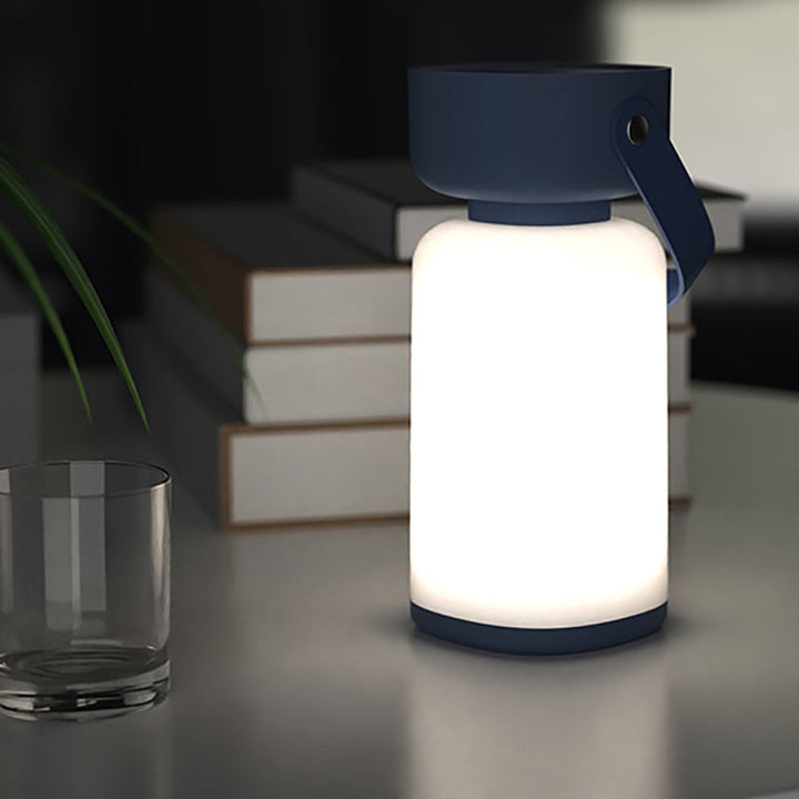 Lampe de table LED en cylindre en plastique ABS portable et étanche, simplicité moderne, pour éclairage extérieur de patio 