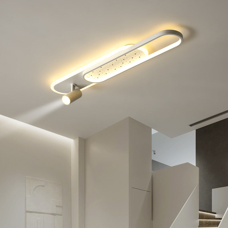 Luz de techo empotrada moderna minimalista rectangular de hierro acrílico LED para pasillo 