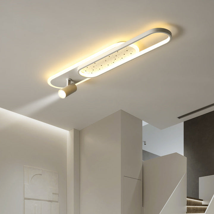Luz de techo empotrada moderna minimalista rectangular de hierro acrílico LED para pasillo 