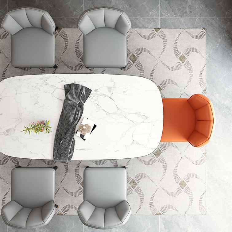 Chaise de salle à manger avec dossier en cuir moderne de luxe en acier au carbone et éponge, coque carrée pour salle à manger 