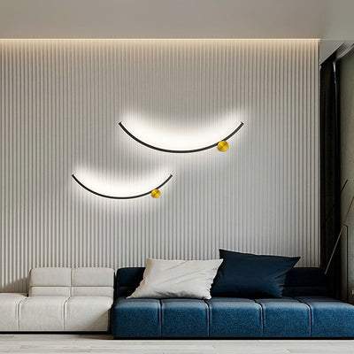 Moderne minimalistische Arc Aluminium Streifen Acryl LED Wandleuchte Lampe für Wohnzimmer 