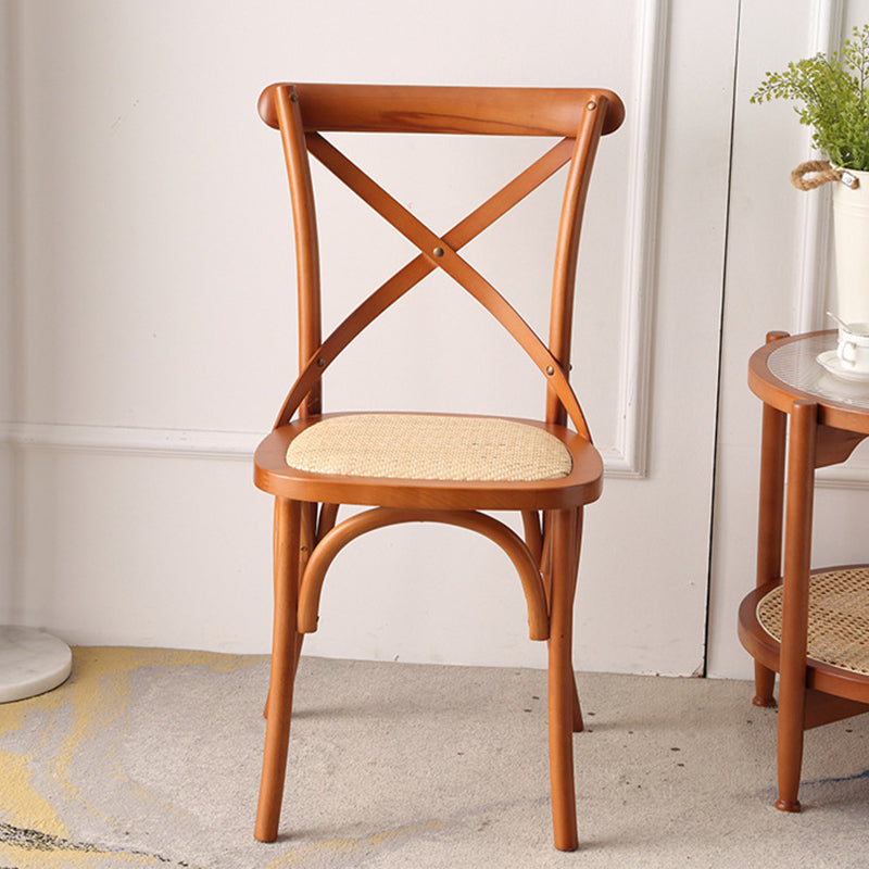Dossier de chaise de salle à manger en rotin tissé rustique traditionnel en bois éponge rond rectangulaire 