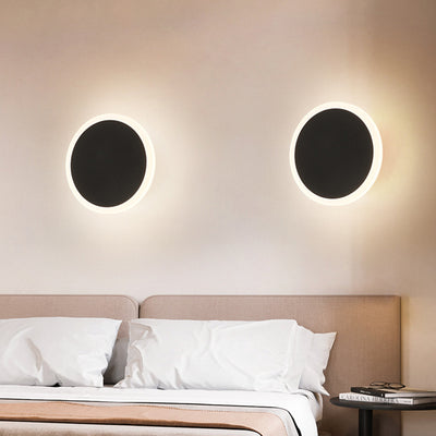 Applique Murale LED en Fer Acrylique Rond Rotatif à Simplicité Moderne pour Chambre 