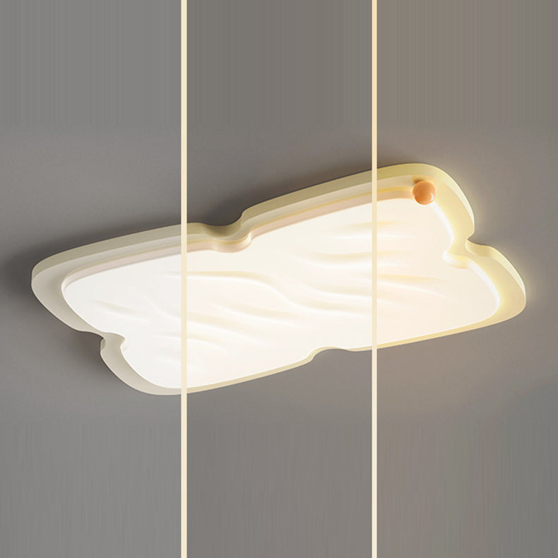 ضوء سقف LED مثبت بتقنية الأجهزة بظل PVC على شكل بسكويت كريمي نوردي حديث لغرفة النوم 
