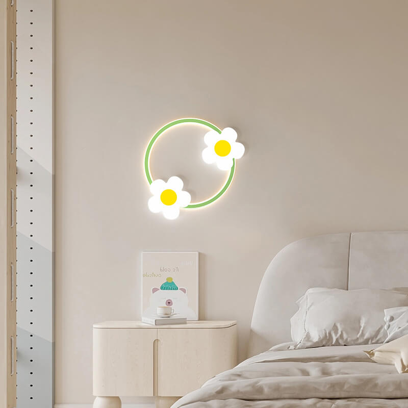Moderne minimalistische Eisen-Sonnenblume Acryl LED-Wandleuchte 