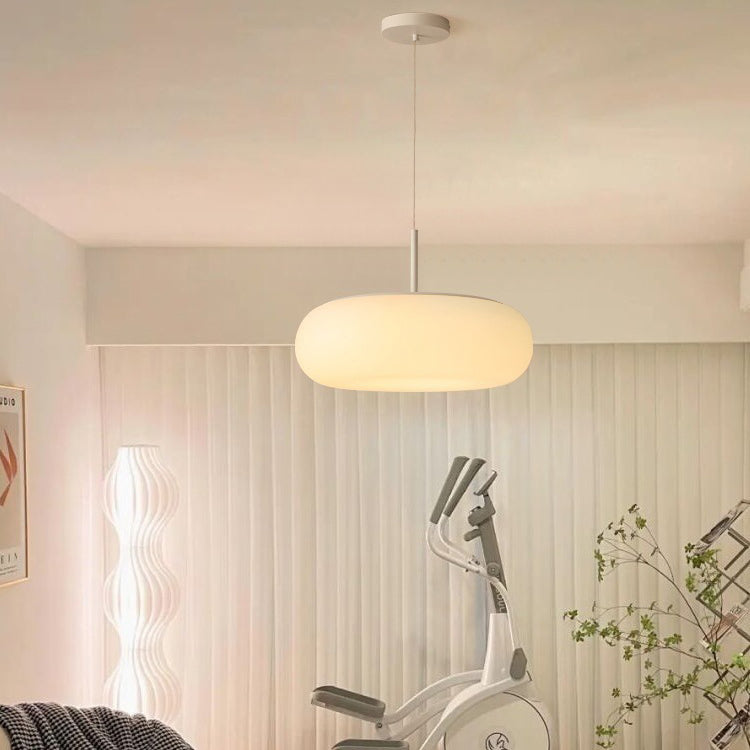 Moderne minimalistische ovale Eisen-PE-LED-Pendelleuchte für das Wohnzimmer 