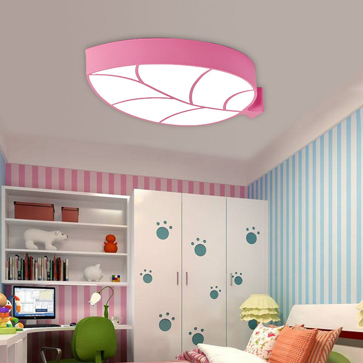 Luz de techo LED empotrada elíptica de metal acrílico con follaje de simplicidad moderna para dormitorio infantil 