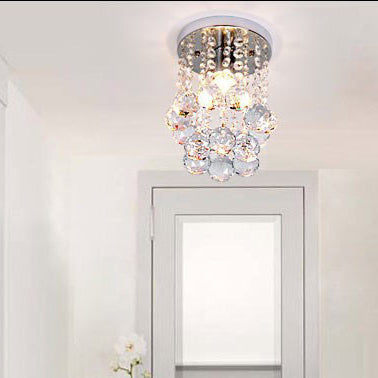 Hardware de lujo contemporáneo, deslumbrantes cuerdas de cristal, luz de techo empotrada de 1 luz para pasillo 