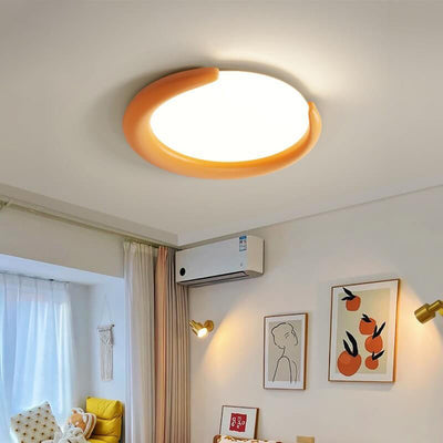 Nordic Crescent Moon Round LED Flush Mount Ceiling Light