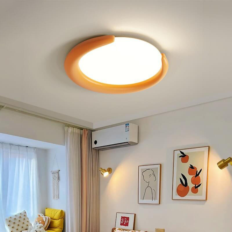 Plafonnier LED rond en forme de croissant de lune nordique 