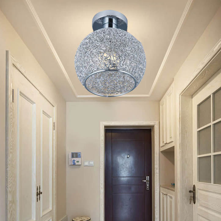 Modern Light Luxury Creative All-Aluminum Round 1-Light Semi-Flush Mount Ceiling Light