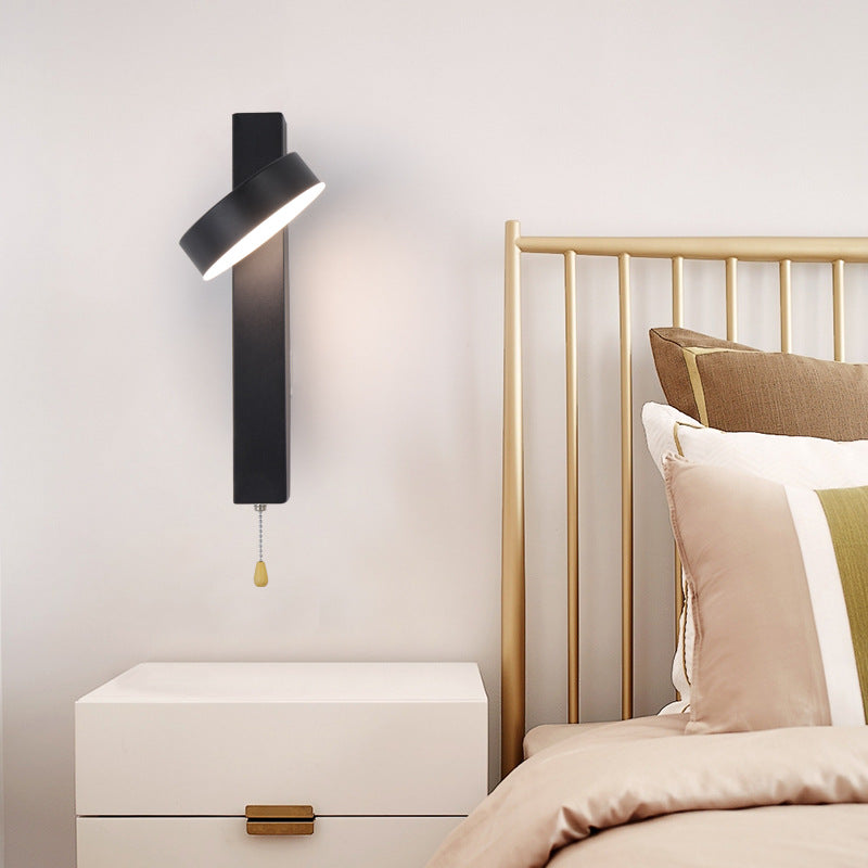 Applique Murale LED Rotative Rectangle en Aluminium Géométrique de Simplicité Contemporaine pour Chambre 