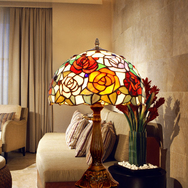 Lampe de table à une lumière Tiffany Creative Alloy quatre couleurs rose 