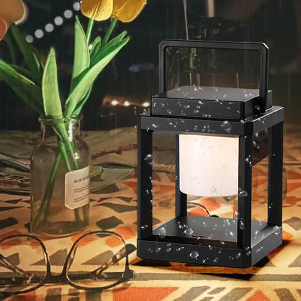 Modern Minimalist Solar Camping Square Portable Cage LED Camping Landscape Light For Outdoor