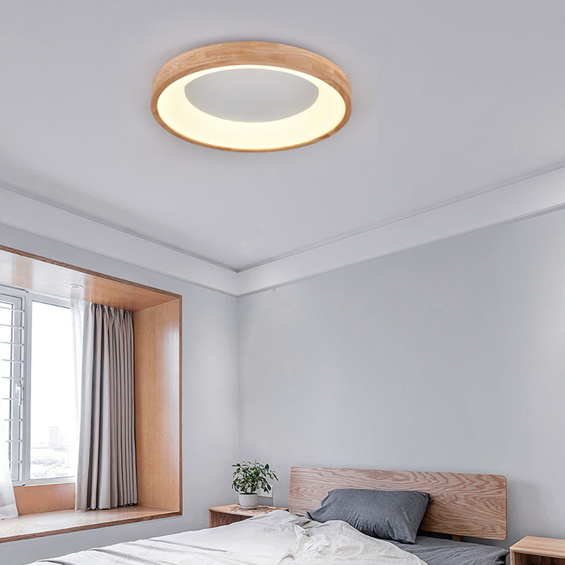 Luz de techo empotrada LED de roble acrílico anillo minimalista moderno para sala de estar 
