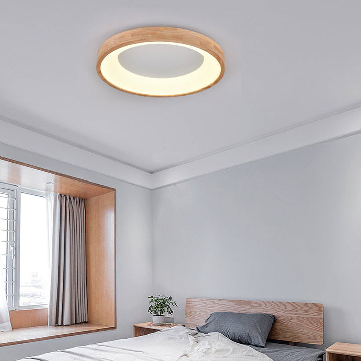 Luz de techo empotrada LED de roble acrílico anillo minimalista moderno para sala de estar 