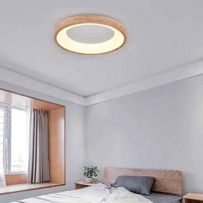 Plafonnier LED en chêne acrylique moderne et minimaliste pour salon 