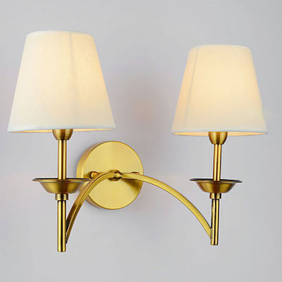 Applique murale moderne en fer de style milieu du siècle avec cylindre en tissu 1/2 lumière pour chevet 