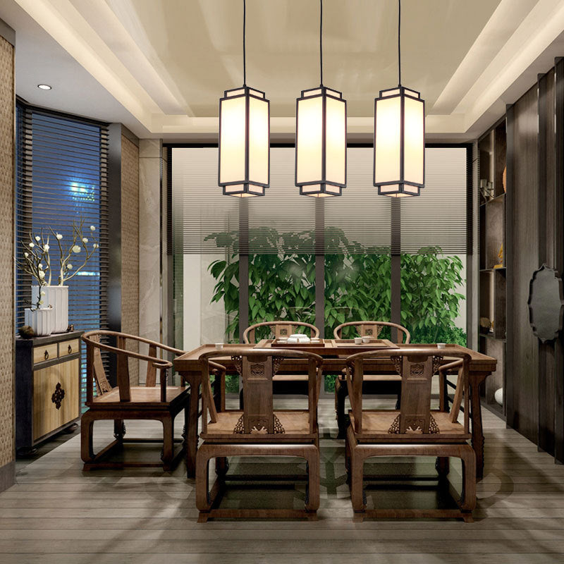 Traditionelle chinesische rechteckige Pendelleuchte aus Eisengewebe mit 1 Licht für Wohnzimmer 