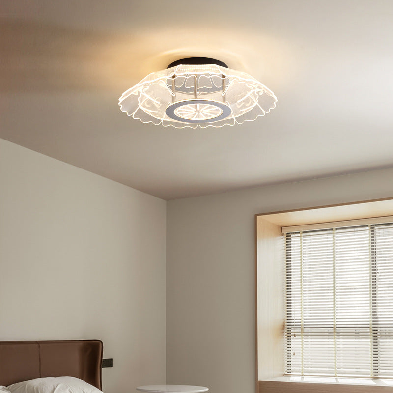 Moderne Luxus Eisen Edelstahl Acryl Blume Runde LED Semi-Flush Mount Deckenleuchte Für Schlafzimmer 