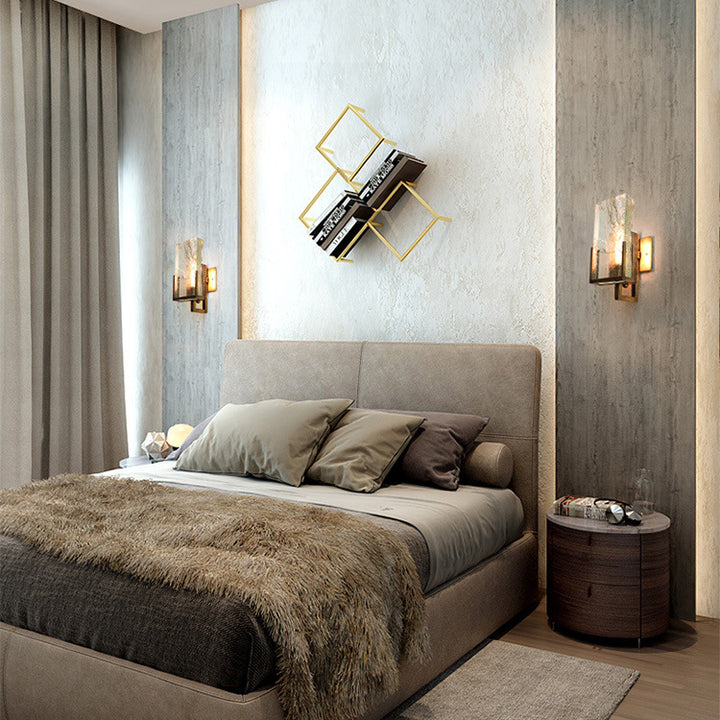 Applique murale moderne minimaliste en cristal linéaire à 1 lumière en fer pour chambre 