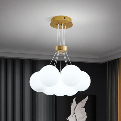 Zeitgenössischer kreativer Mondglas-Kronleuchter mit 7/13/19 Lichtern für Wohnzimmer 