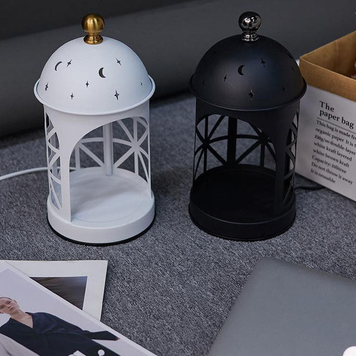 Lampe de table en métal contemporaine Creative Castle 1 lumière pour faire fondre la cire aromatique pour chambre à coucher 