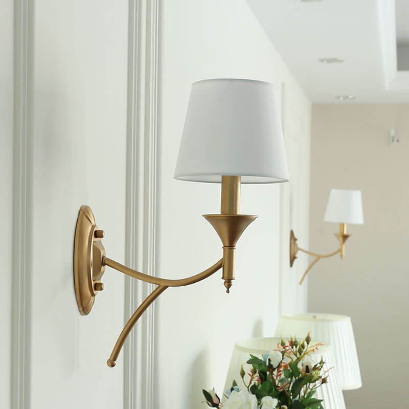 European Light Luxury Iron Fabric 1/2-Light Mushroom Wall Sconce Lamp