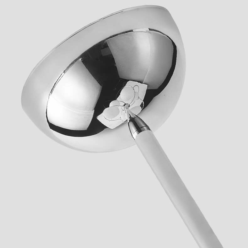 Moderner Mid-Century Kronleuchter mit milchweißem Glasball und Chromring, 6-Licht für Wohnzimmer 
