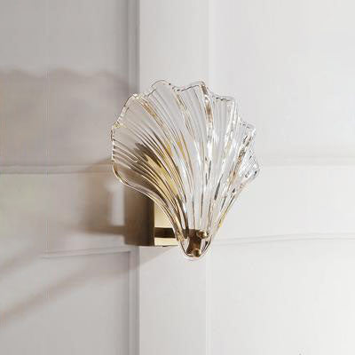 Zeitgenössische kreative Schale aus Kupferglas 1-Licht-Wandleuchte für das Schlafzimmer 