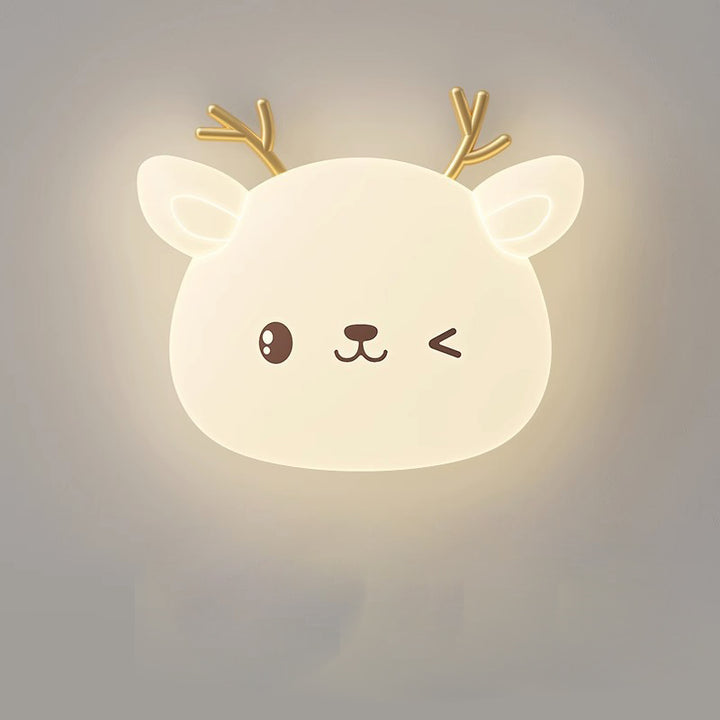 Modern Simplicity Kids Iron PE Deer Elliptical LED Flush Mount Ceiling Light For Bedroom
