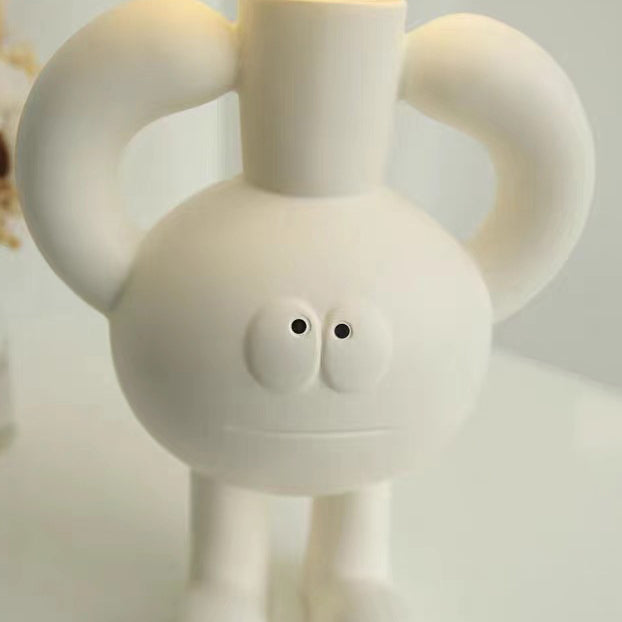 Moderne nordische Harzglaskugel Cartoon Charakter 1-flammige Tischlampe für das Bett 