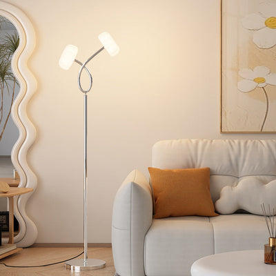 Zeitgenössische kreative gekreuzte Blumen Eisen Kunststoff LED Stehlampe für Wohnzimmer 