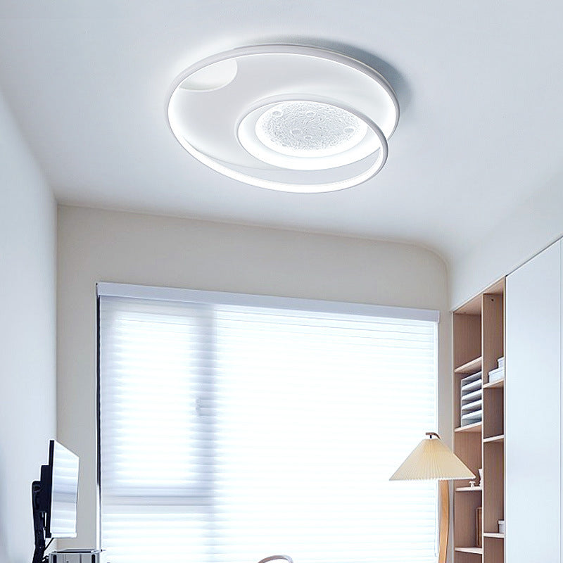 Plafonnier LED en aluminium, résine et silicone, rond minimaliste moderne, pour chambre à coucher 
