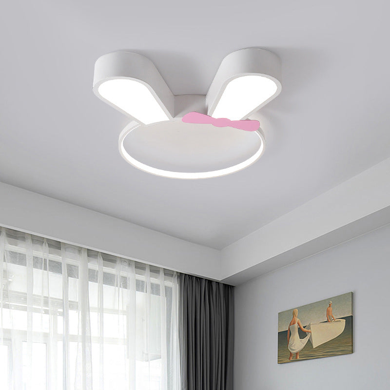 Contemporary Creative Kids Rabbit Iron Acrylic LED Flush Mount Ceiling ...