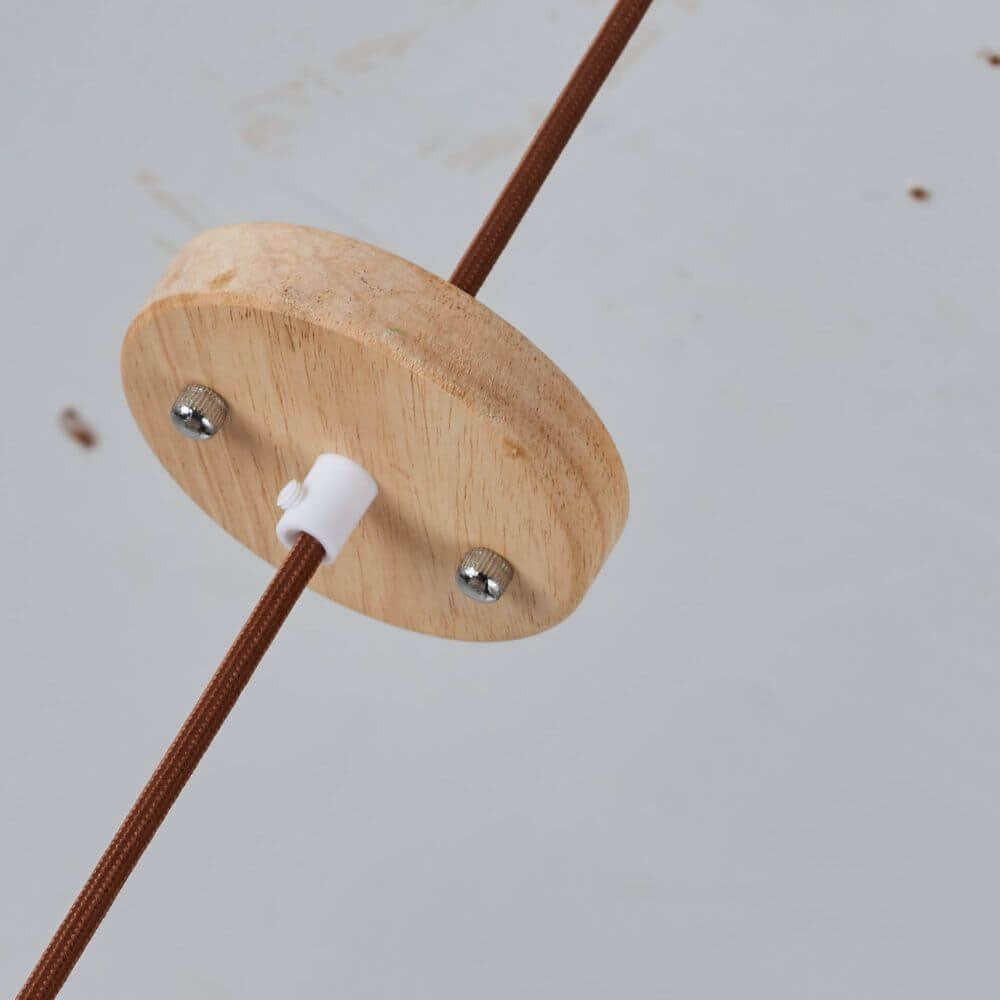 Suspension Luminaire Tressage Bois Rustique Moderne 1 Lumière 