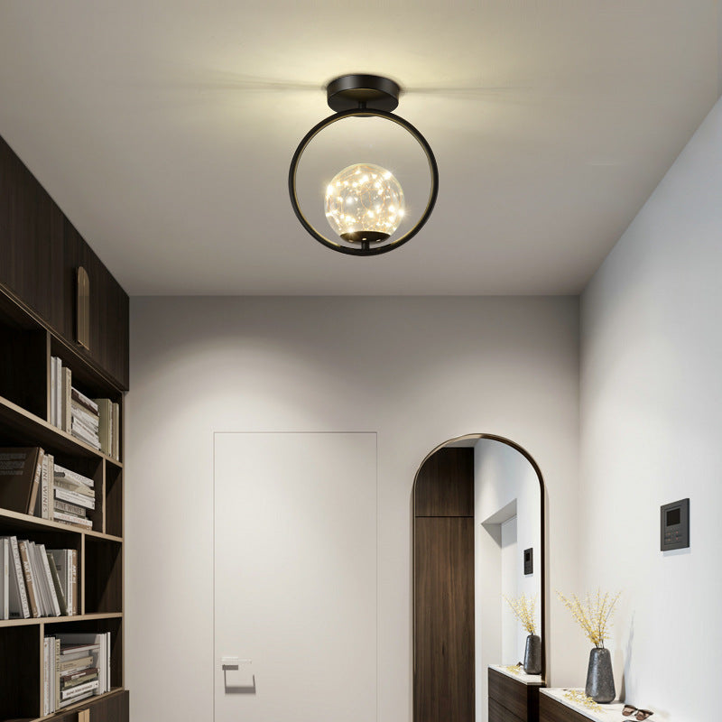 Moderne kreative Kugel voller Sterne Hardware Glas LED Deckenleuchte zur halbeinbau Montage 
